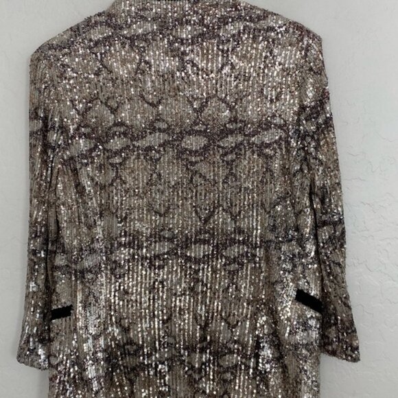 Frank Lyman Blazer Women Sz 12 Gold Sequins Formal Evening Wear New Year Jacket - Picture 2 of 11